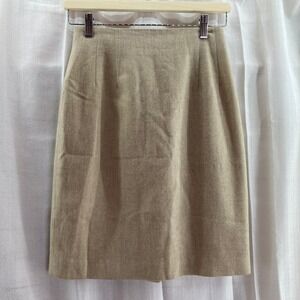 Vtg Petite Sophisticate Skirt Tan Wool Blend‎ Career Business Office